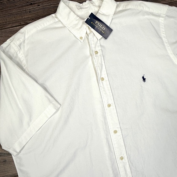 Polo Ralph Lauren Other - Polo Ralph Lauren Mens Size XLT Button Down Shirt White Short Sleeve Oxford NEW